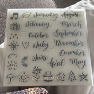 Close To My Heart Clear Stamp Set - Months & Icons (White)
